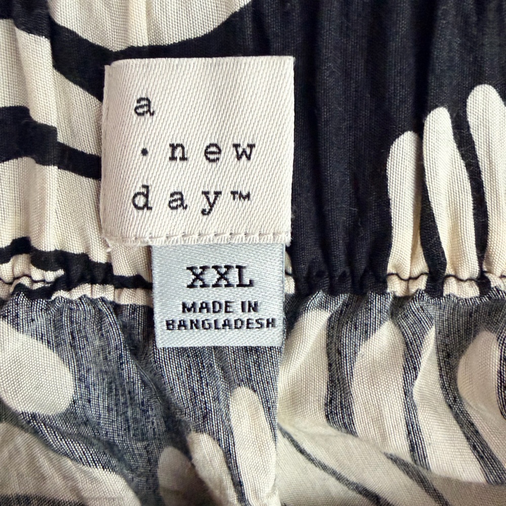 NWT A New Day‎ Black Cream Seashell Tiered Midi Skirt A-Line XXL Summer Style - Picture 10 of 11